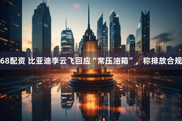 68配资 比亚迪李云飞回应“常压油箱”，称排放合规