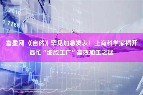 富盈网 《自然》罕见加急发表！上海科学家揭开最忙“细胞工厂”高效加工之谜